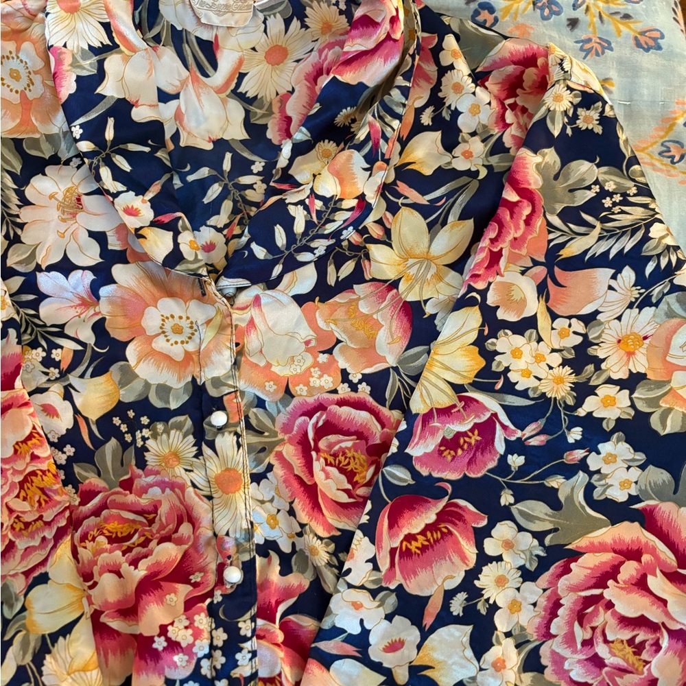 Vintage 1980s the lingerie collection floral sleep shirt medium oversized
